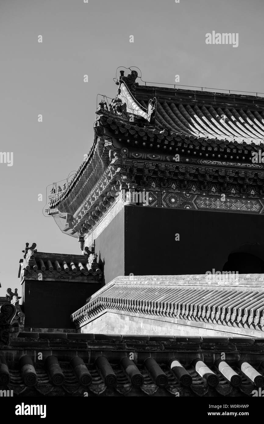 Black and white Temple of Heaven Stock Photo - Alamy