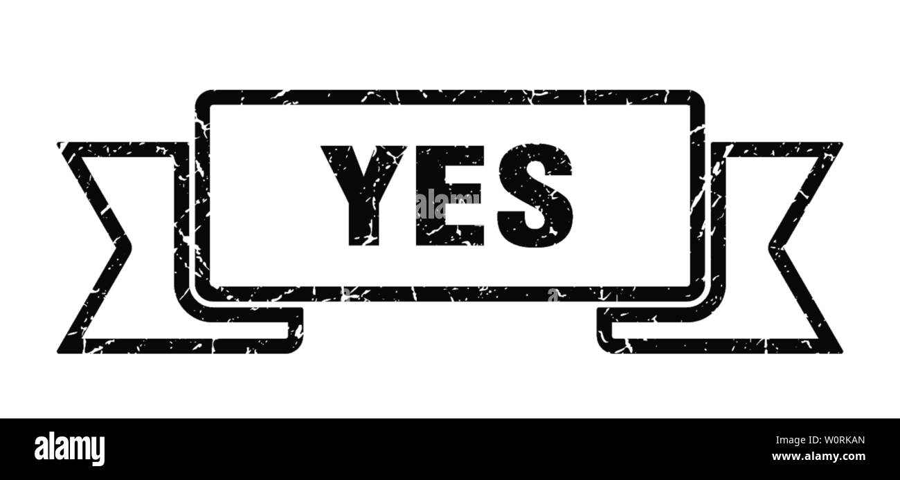 yes grunge ribbon. yes sign. yes banner Stock Vector Image & Art - Alamy