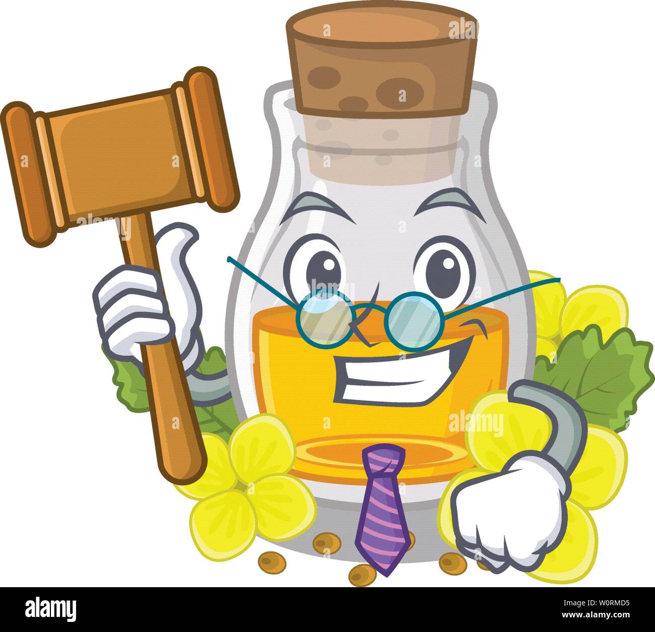 Judge mustard oil in the cartoon shape Stock Vector