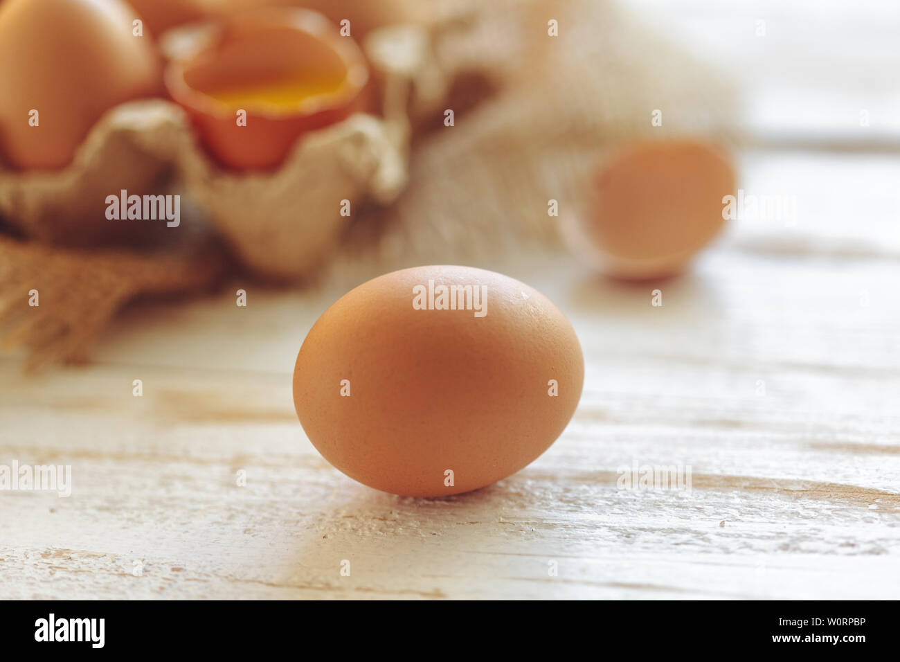 eggs on wooden background Stock Photo - Alamy