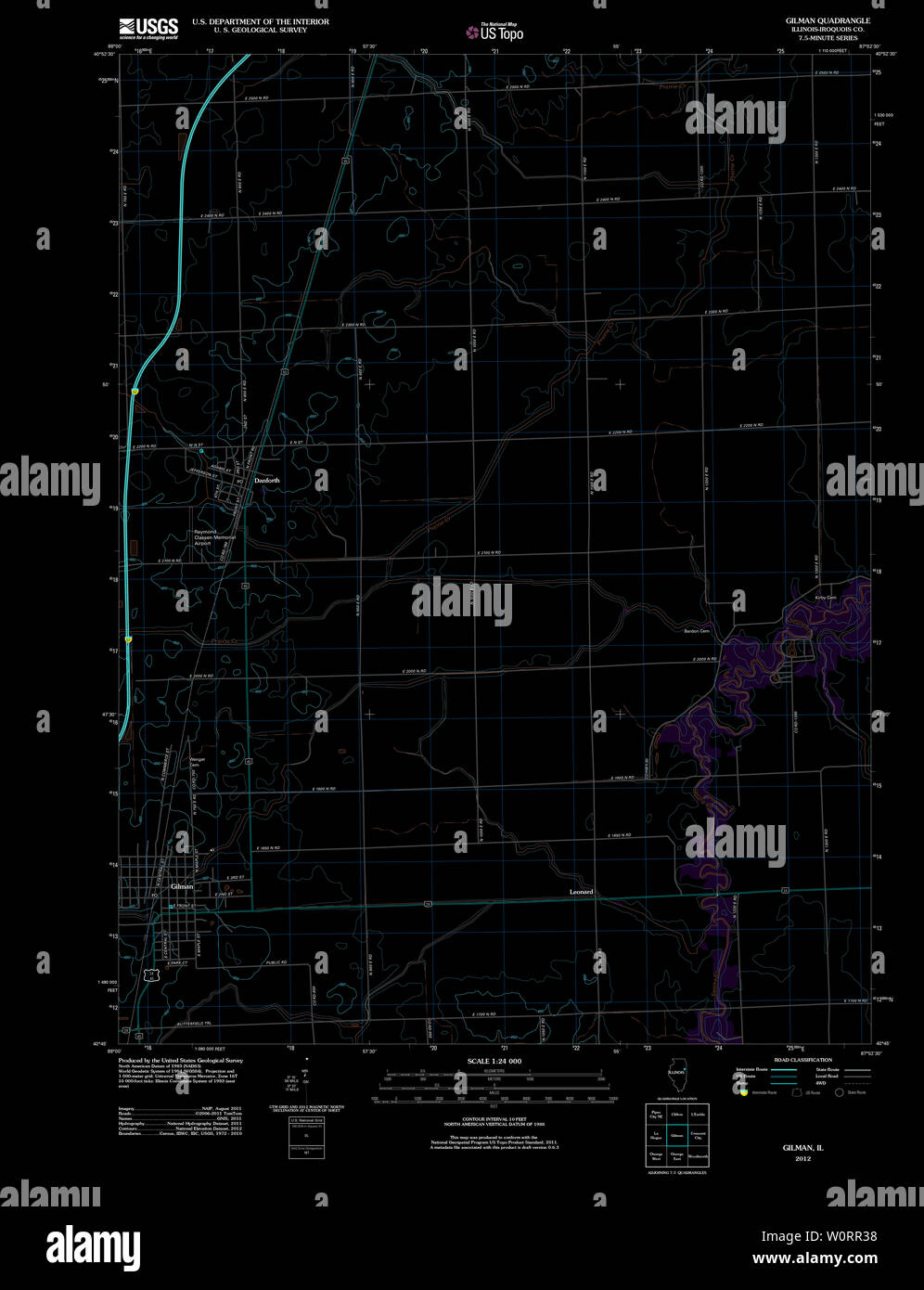 Gilman illinois map hires stock photography and images Alamy