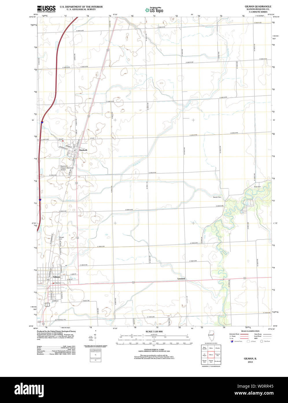 Gilman illinois map hires stock photography and images Alamy