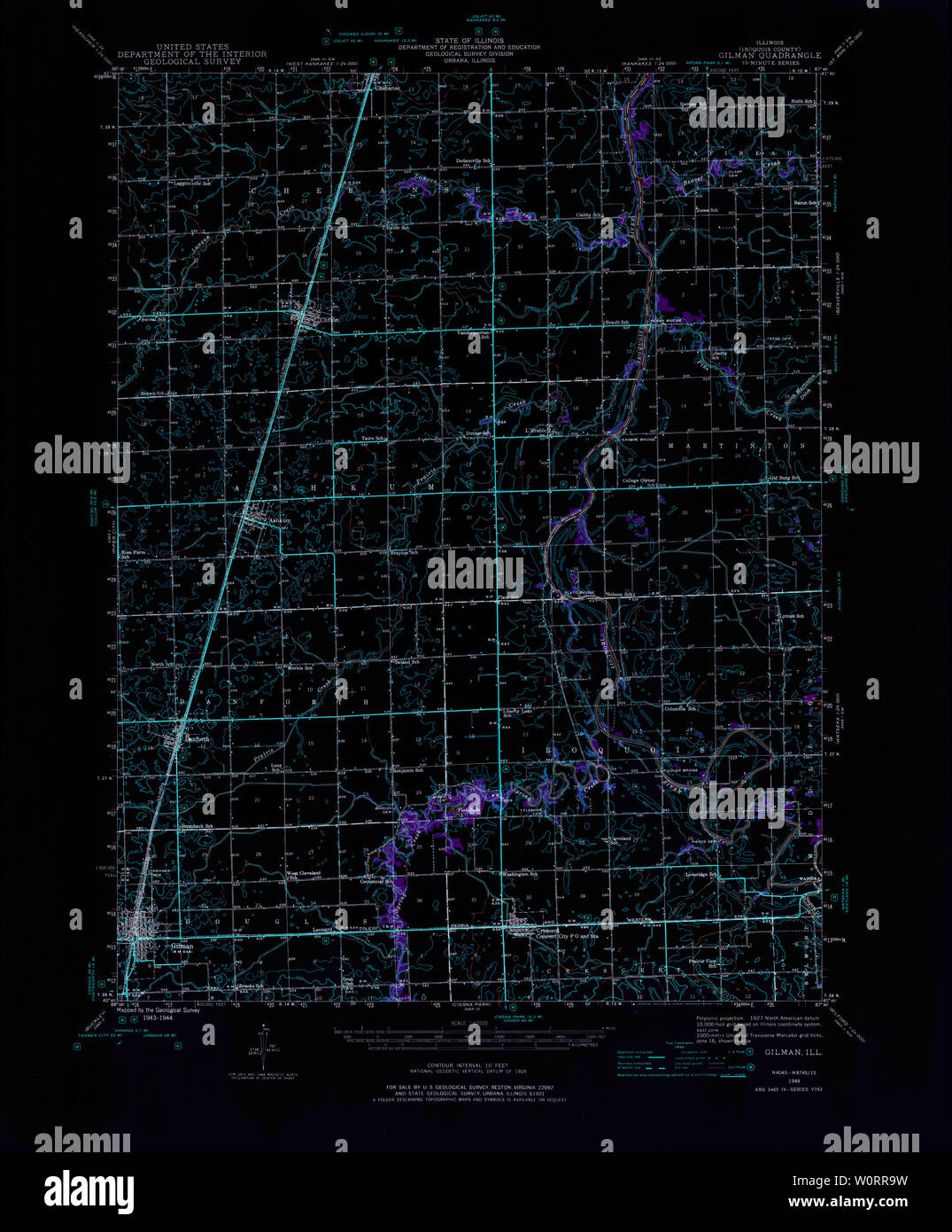 Gilman illinois map hires stock photography and images Alamy