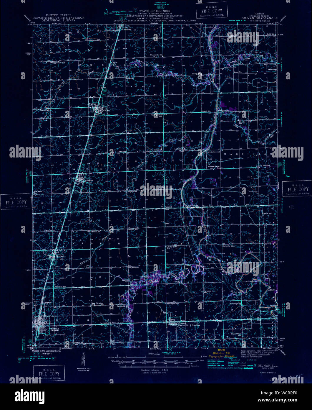 Gilman illinois map hires stock photography and images Alamy