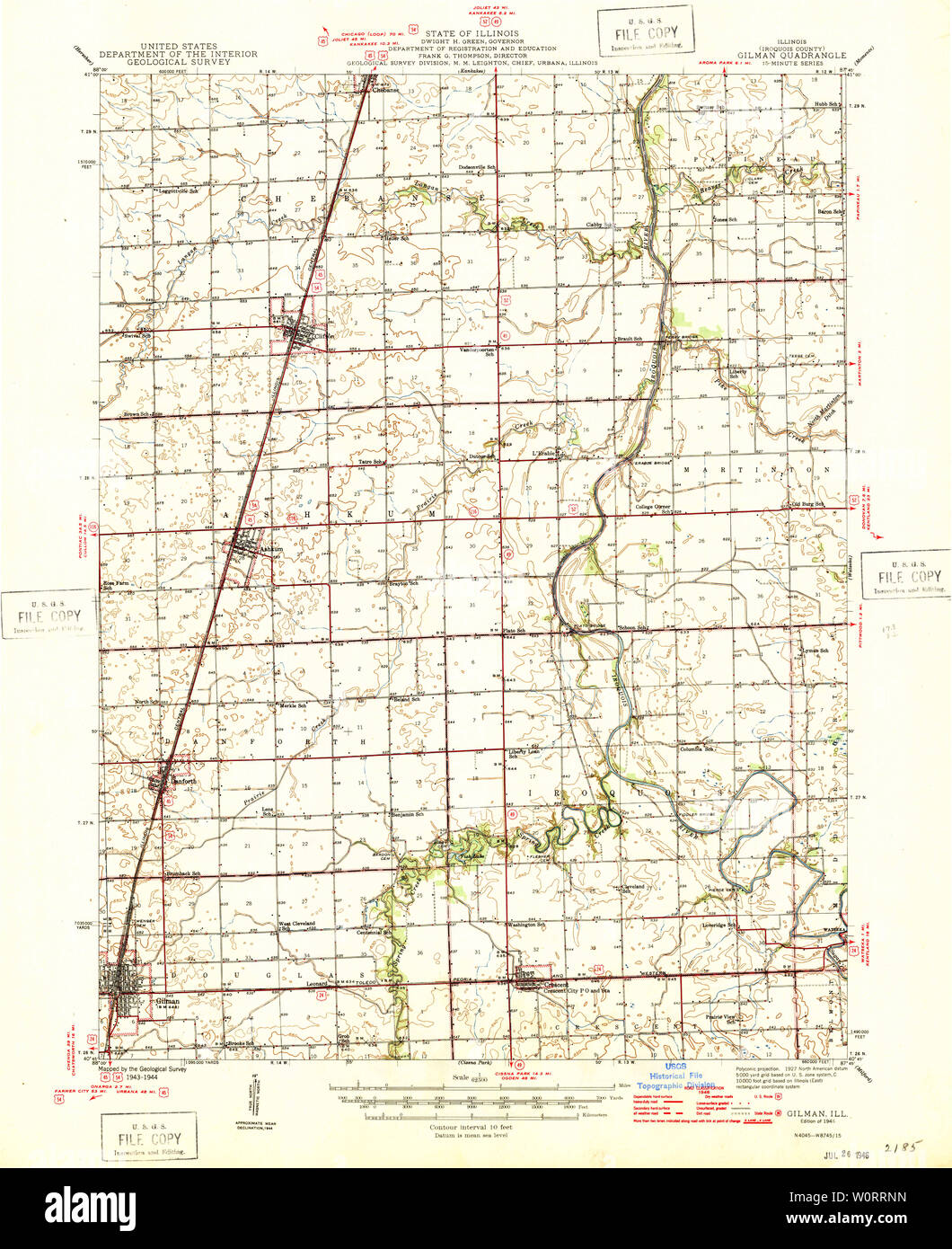 Gilman illinois map hires stock photography and images Alamy