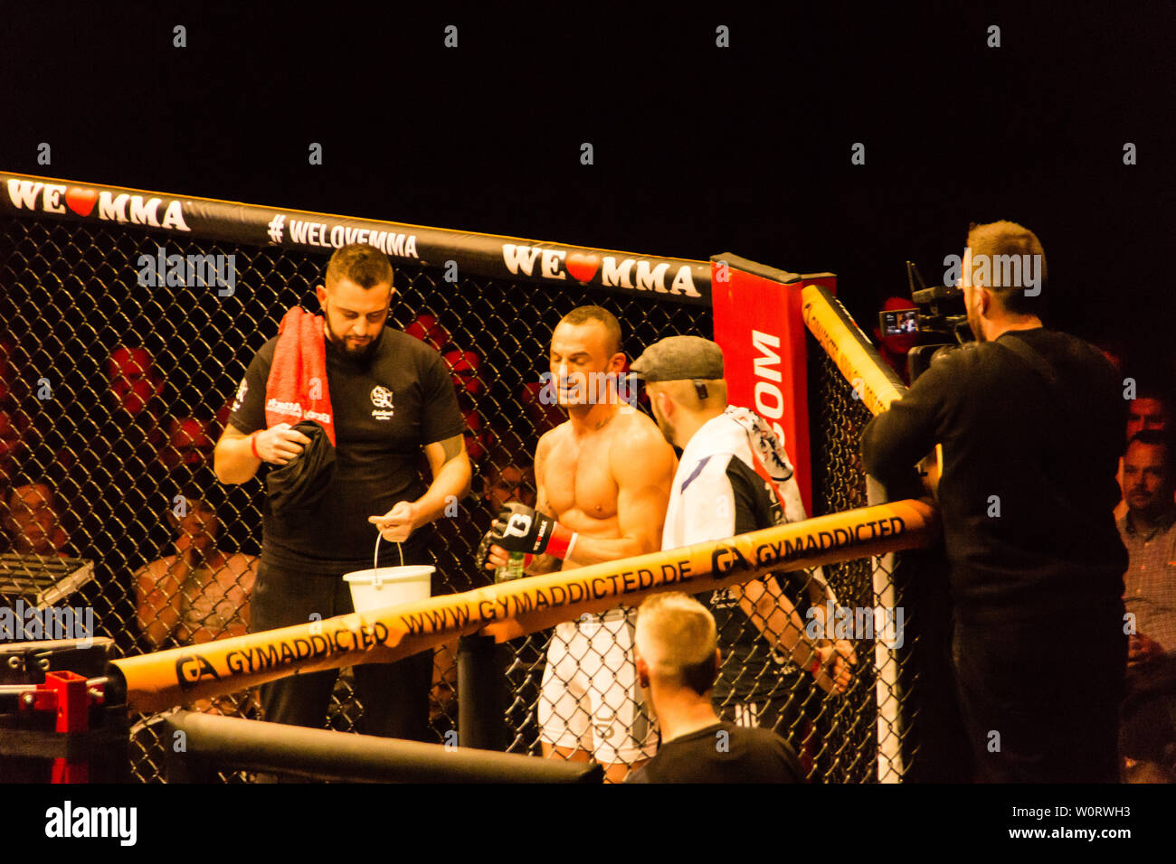 Hamburg, Germany - Nov 18th, 2017: The fight between Najm Azizi and Daniel Makin during We Love MMA 34 Stock Photo