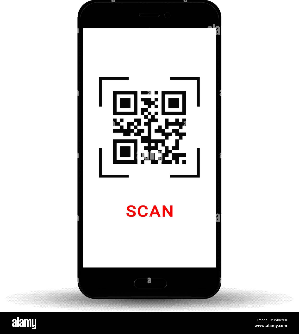 Scan QR code Mobile Phone. Electronic, digital technology, barcode. Vector eps Stock Vector Image & Art - Alamy