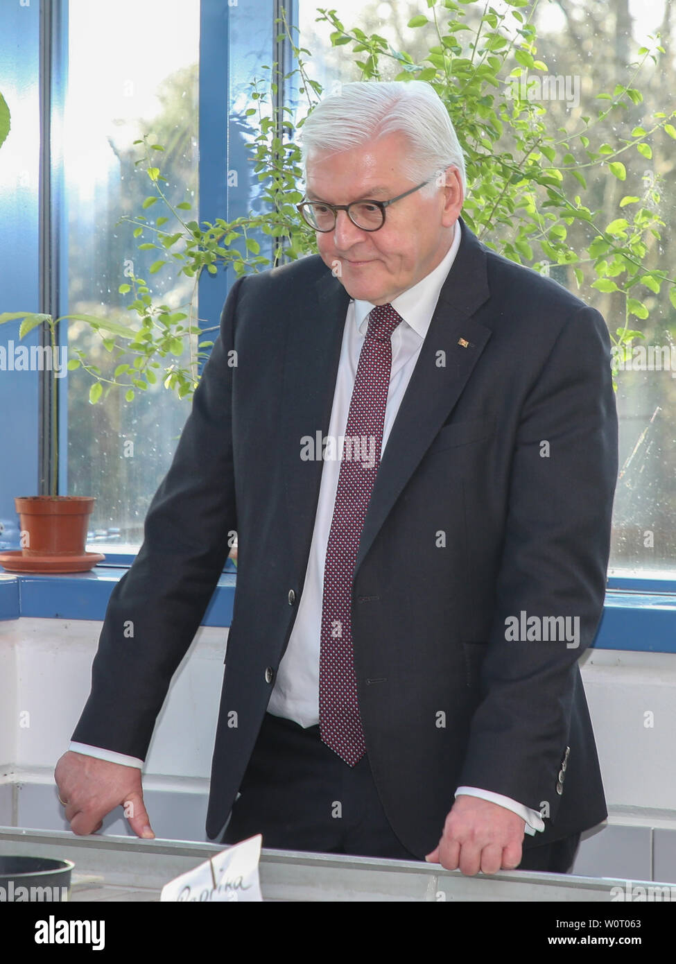 Bundespräsident Dr. Frank-Walter Steinmeier beim Antrittsbesuch am 14.02.2018  in Wolmirstedt Stock Photo