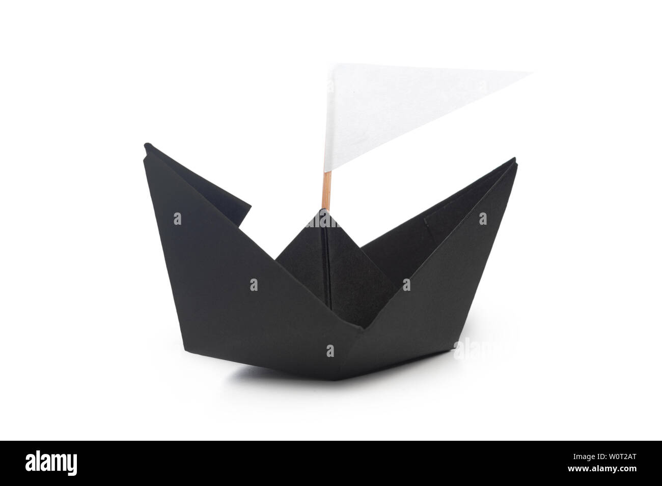 origami paper boat isolated on white background Stock Photo Alamy