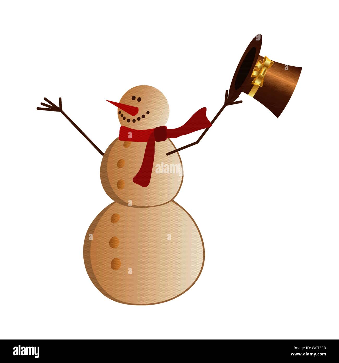 Christmas (New Year) Snowman. Fully editable vector illustration Stock ...