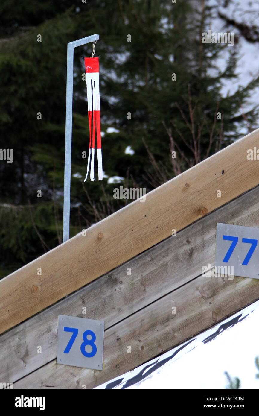 Windfahne beim Weltcupfinale NK Qualifikation Schonach Stock Photo