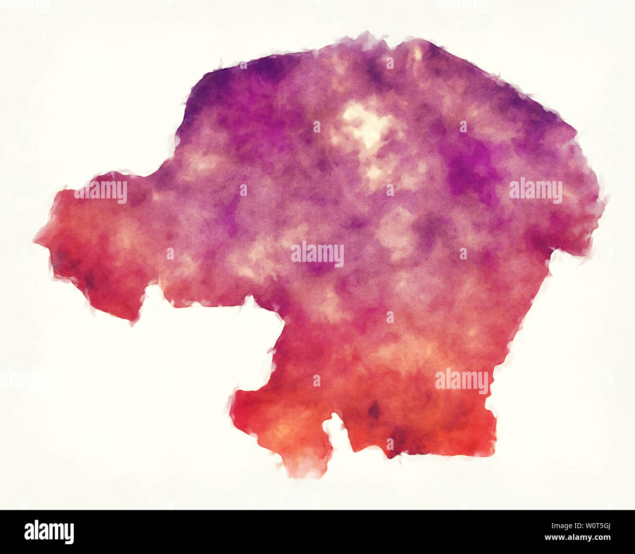Kinshasa province watercolor map of the Democratic Republic of Congo ...