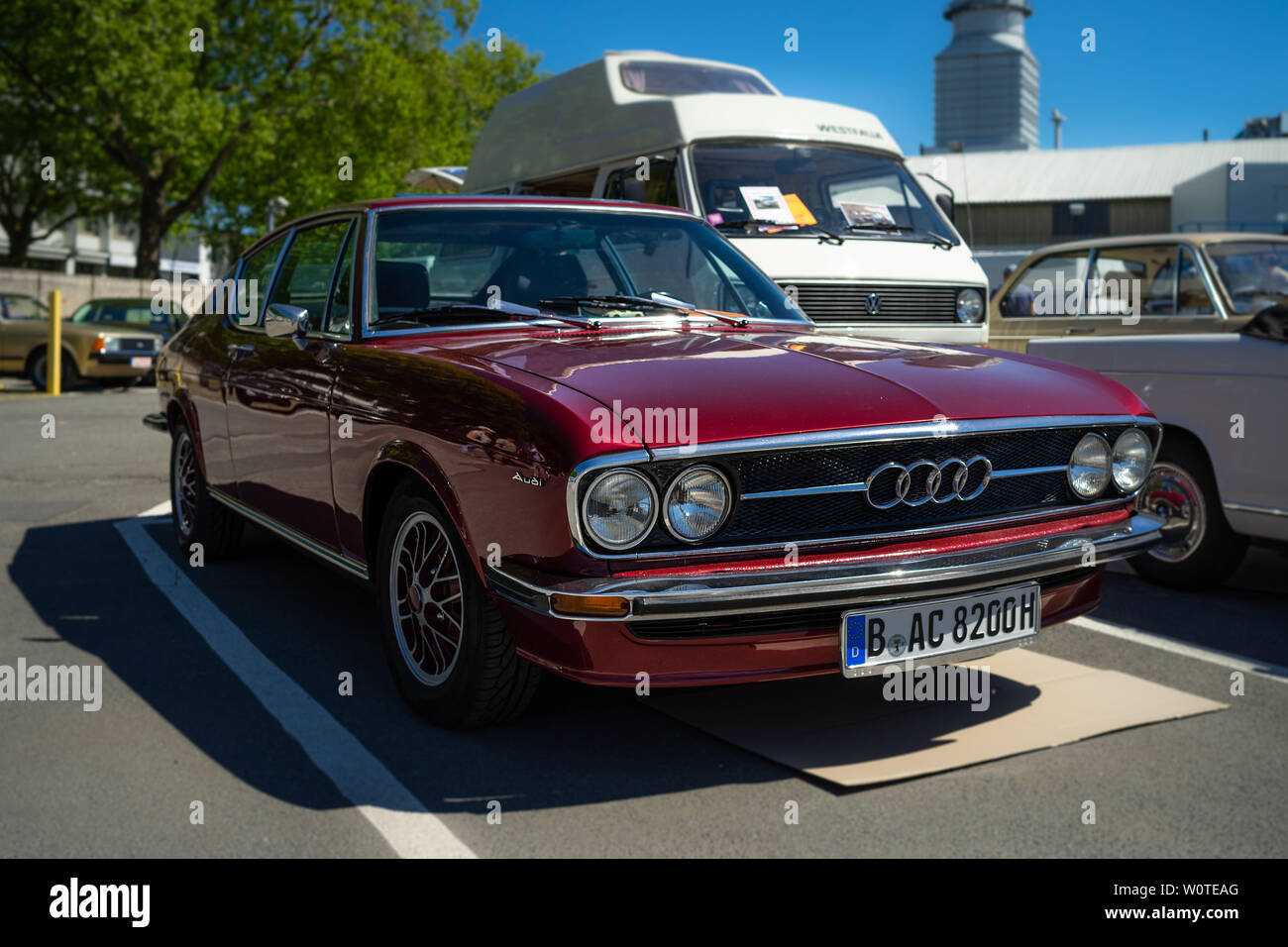 BERLIN - MAY 06, 2018: Sports car Audi 100 Coupe S, 1971. Oldtimertage Berlin-Brandenburg (31th Berlin-Brandenburg Oldtimer Day). Stock Photo