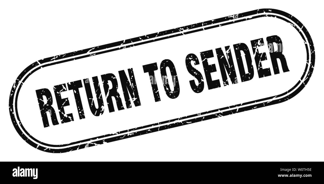 return to sender stamp. return to sender square grunge sign. return to
