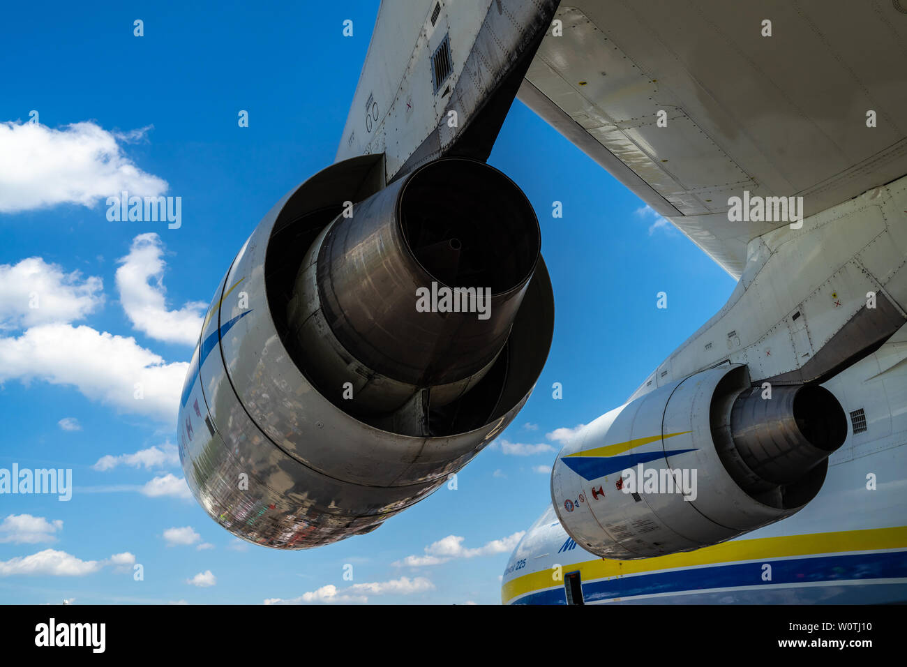 BERLIN - APRIL 28, 2018: Turbofans Progress D-18T of the strategic ...