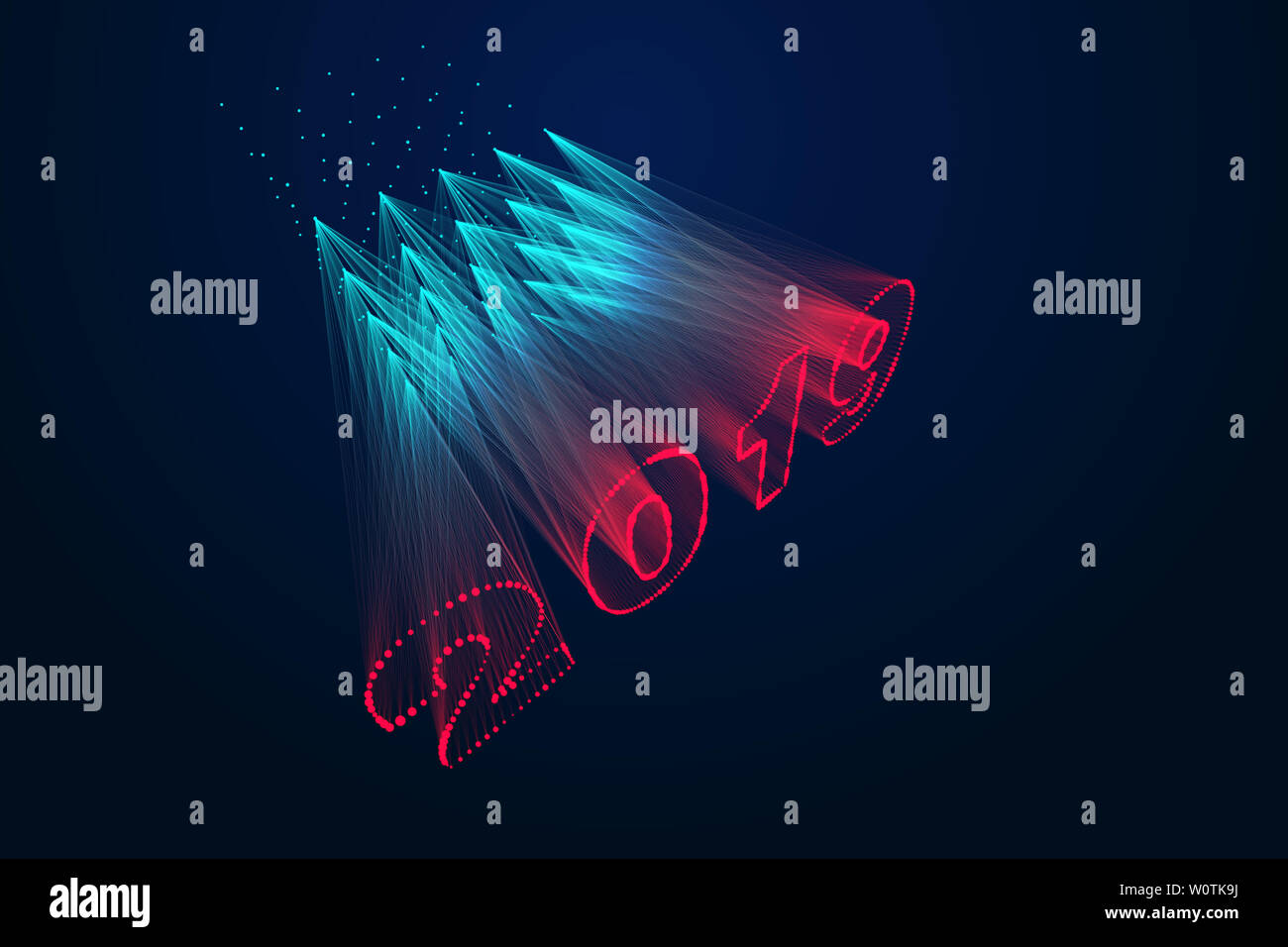 Point lines make up 2019 tech sense 3d numbers Stock Photo