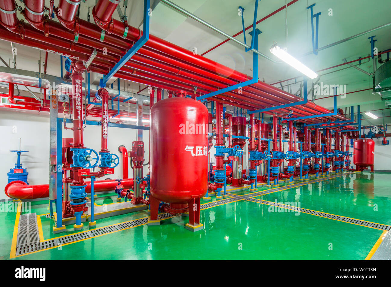 Fire Pressurized Pump Room Stock Photo 258701285 Alamy