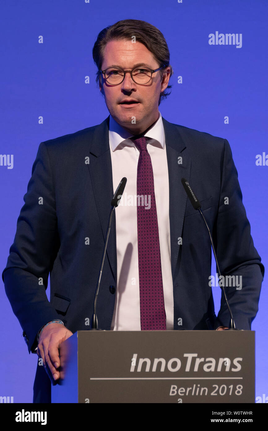 InnoTrans 2018 - Opening Ceremony - Andreas Scheuer, Bundesminister für Verkehr und digitale Infrastruktur Stock Photo