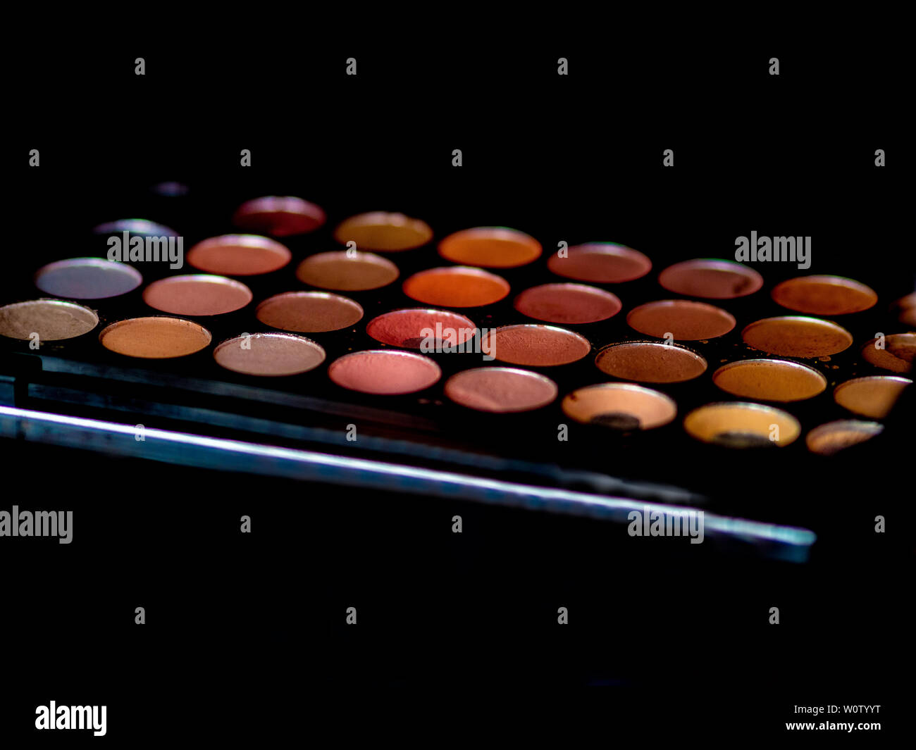 Ready-to-use make-up items on a table Stock Photo