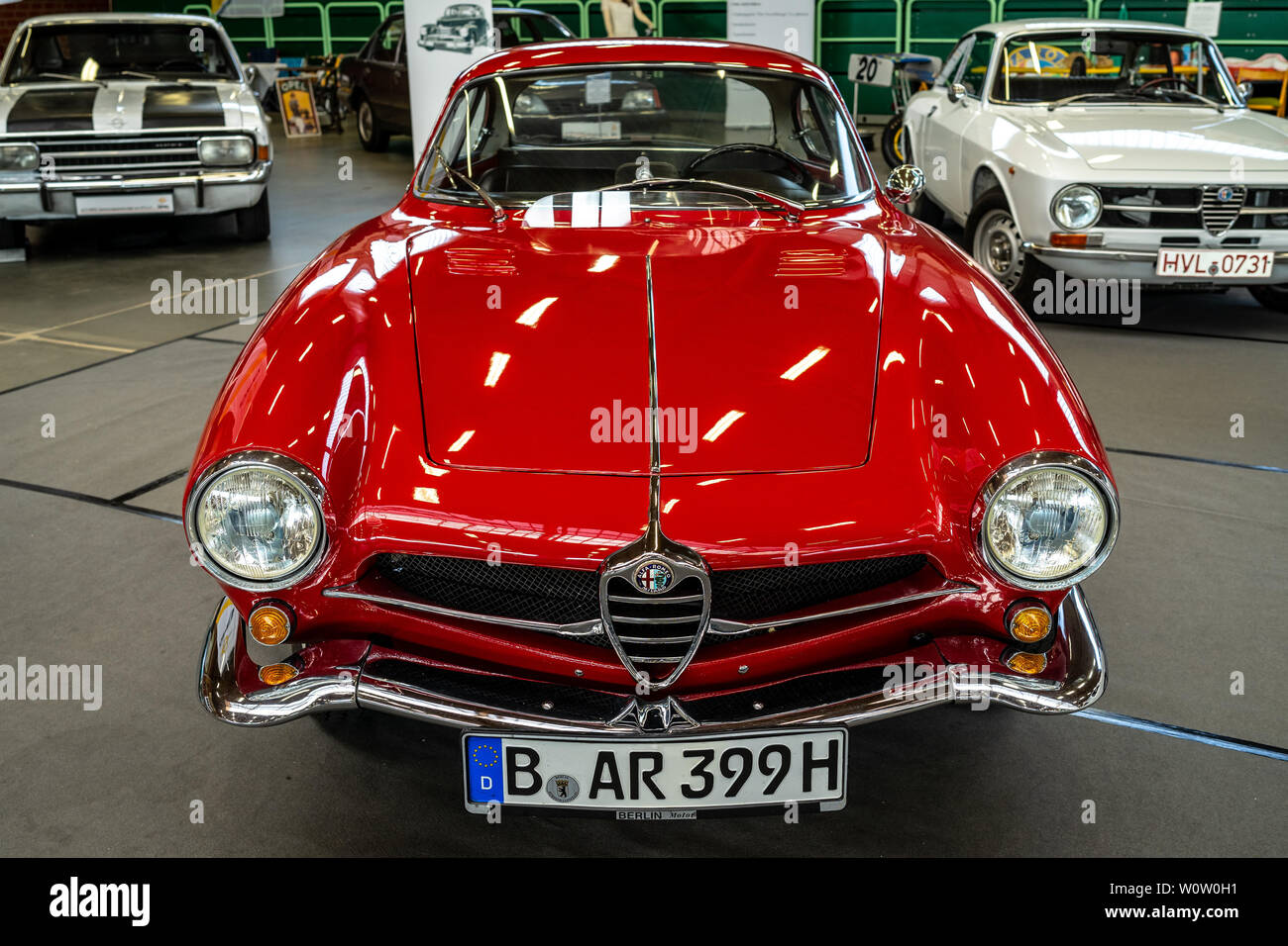 PAAREN IM GLIEN, GERMANY - MAY 19, 2018: Sports car Alfa Romeo Giulietta Sprint Speciale. Coachbuilder Bertone. Die Oldtimer Show 2018. Stock Photo