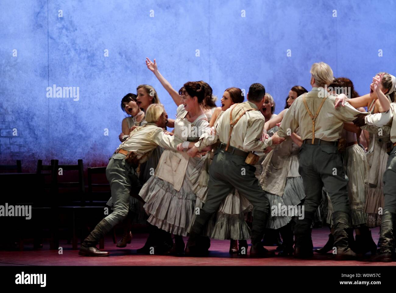 On Friday, 30 November 2018, the curtain will rise on the premiere of Georges Bizet’s Carmen in a production of Lindy Hume. She partners once again with Dan Potra, who will design both the set and the costumes. Matthias Foremny musically directs the Gewandhaus Orchestra. Wallis Giunta, a member of the ensemble and a prize winner at the International Opera Awards 2018, gives her debut as Carmen. Olena Tokar and Sandra Maxheimer also debut their roles as Micaëla und Mercédès, respectively. Leonardo Caimi sings Don José. And Gezim Myshketa takes on the role of the bullfighter Escamillo. Stock Photo