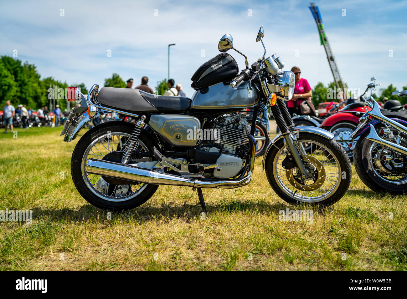 PAAREN IM GLIEN, GERMANY - MAY 19, 2018: Motorcycle MZ Silver Star, 1992. Die Oldtimer Show 2018. Stock Photo