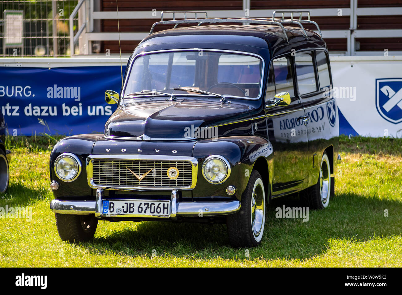 PAAREN IM GLIEN, GERMANY - MAY 19, 2018: Estate car Volvo Duett, 1953. Die Oldtimer Show 2018. Stock Photo
