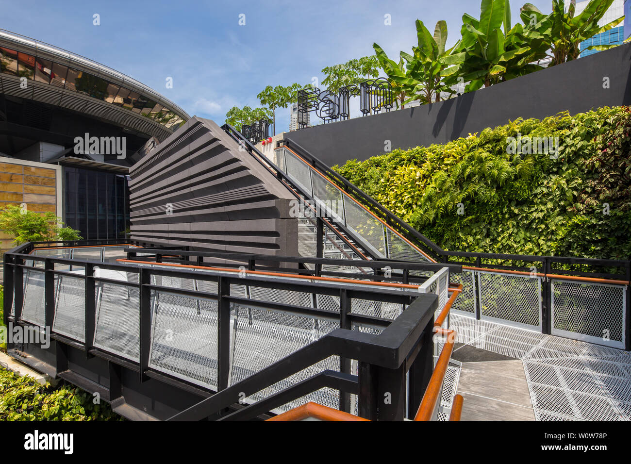 Design of urban farm rooftop garden at Funan Mall, Singapore Stock Photo