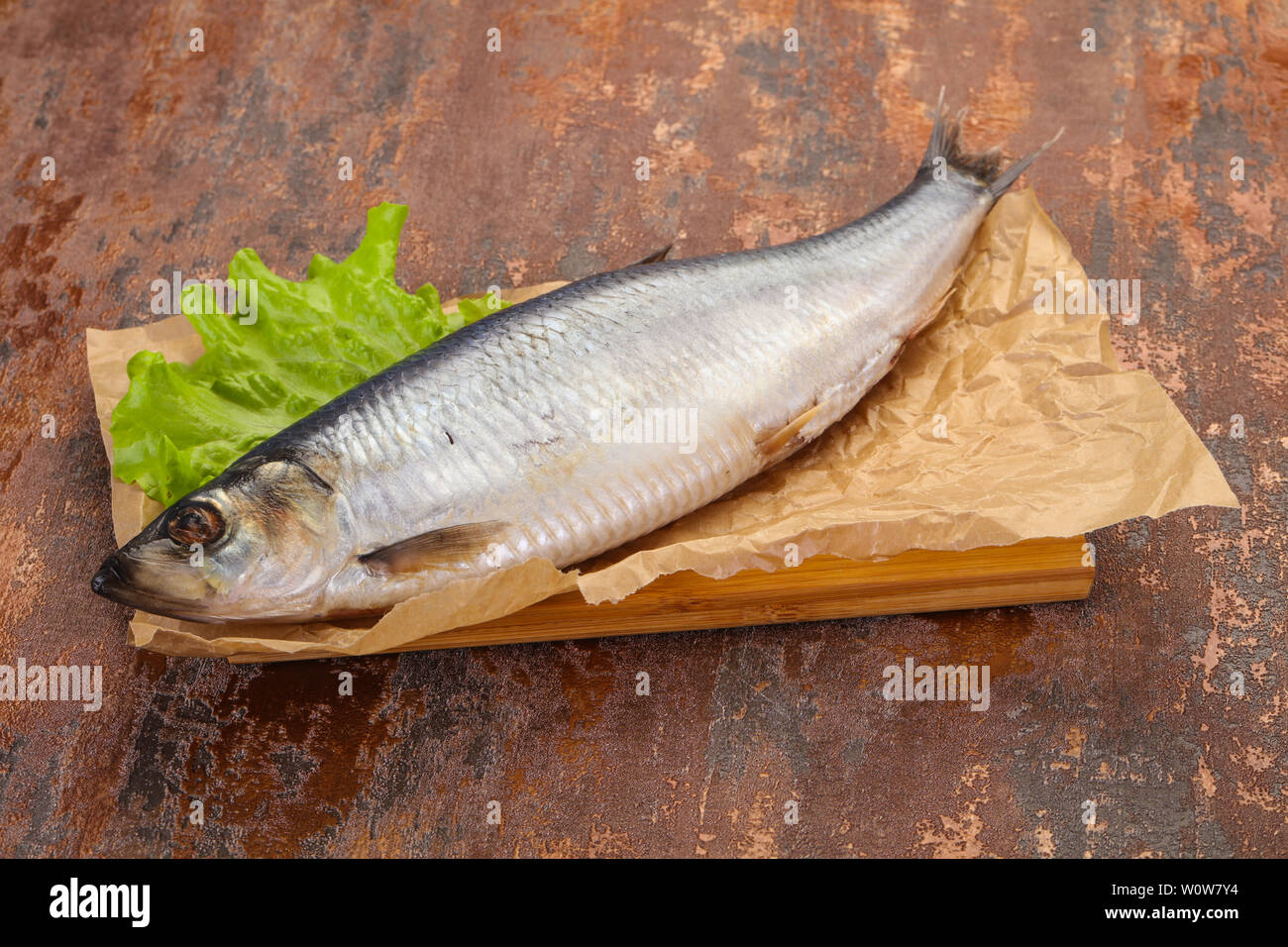 Salted herring fish ready for eat Stock Photo Alamy