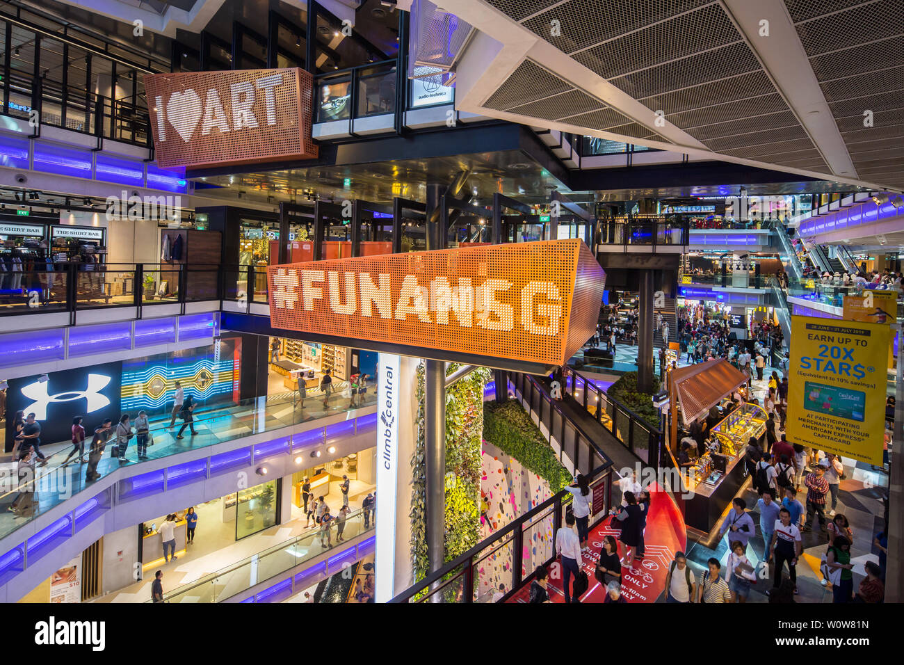Funan Mall Interior, Singapore Stock Photo Alamy