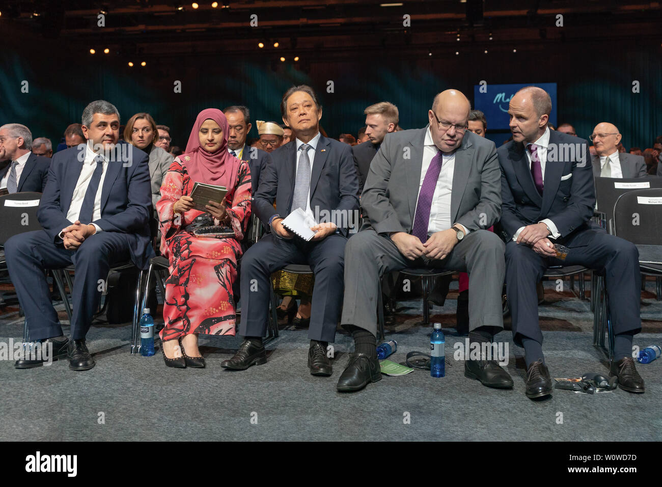 ITB Berlin 2019 - Opening Ceremony. Zurab Pololikashvili, Secretary General, World Tourism Organization (UNWTO), S.E. Datuk Mohamaddin bin Ketapi, Minister of Tourism, Arts and Culture, Malaysia, Peter Altmaier, Federal Minister of Economics and Energy, Dr. Ing. Christian Göke, Chairman of the Management of Messe Berlin (from l.n.r.) Stock Photo