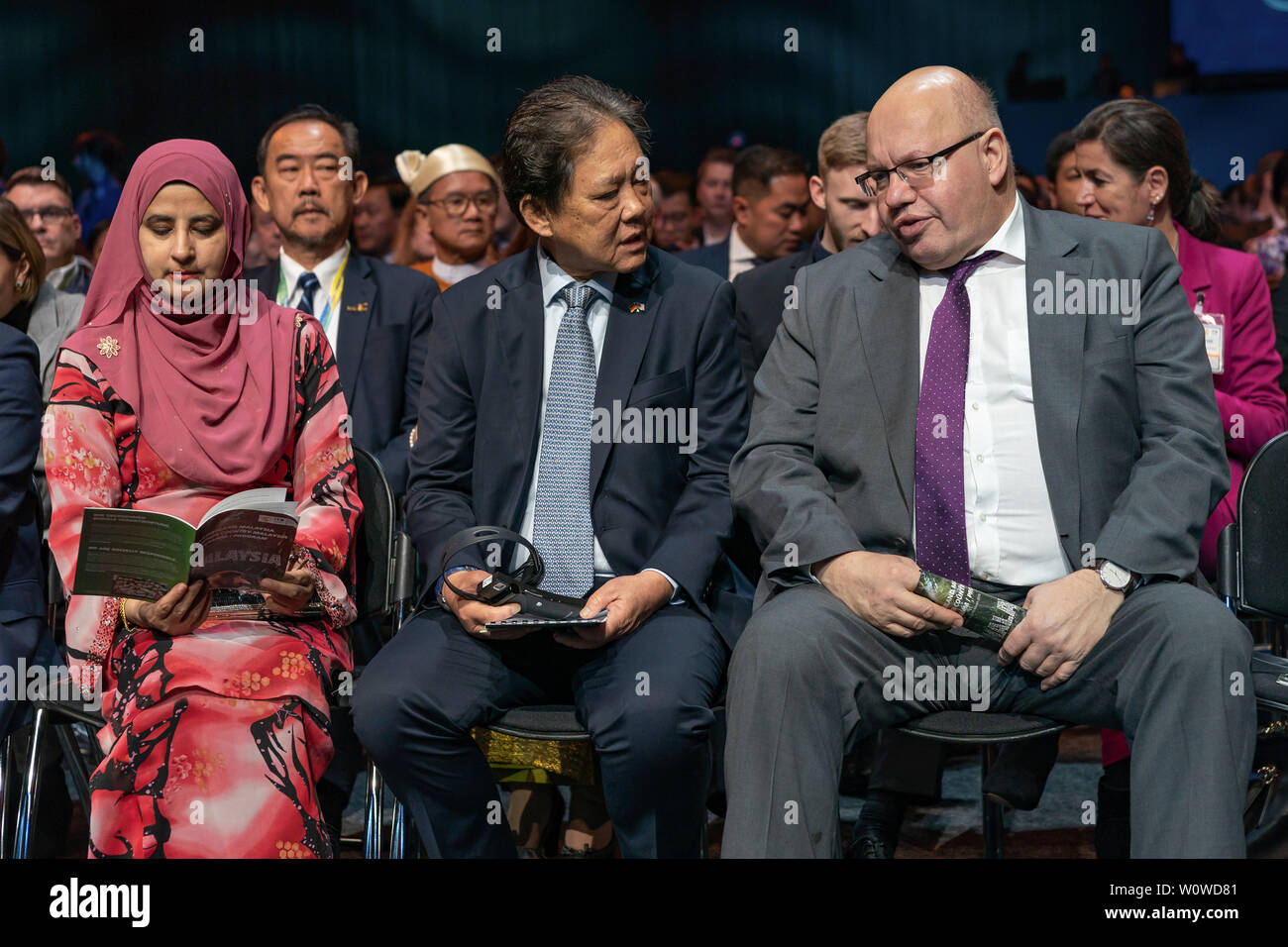 ITB Berlin 2019 - Opening Ceremony. S.E. Datuk Mohamaddin bin Ketapi, Minister für Tourismus, Kunst und Kultur, Malaysia ,Peter Altmaier, Federal Minister for Economic Affairs and Energy (V.l.n.r.) Stock Photo