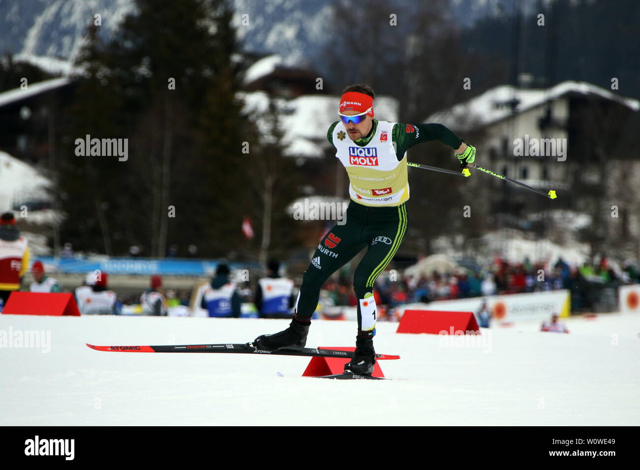 Fabian Riessle (SZ Breitnau /Deutschland) beim Teamsprint Nordic Combined FIS Nordische Ski-WM 2019 in Seefeld Stock Photo