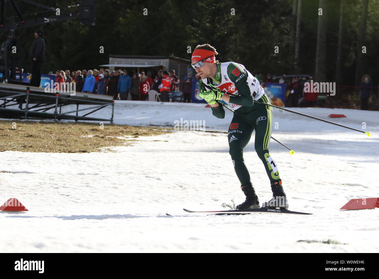 Fabian Rießle (SZ Breitnau /Deutschland) auf der Strecke beim Weltcup Nordische Kombination Schwarzwaldpokal 2019 Stock Photo
