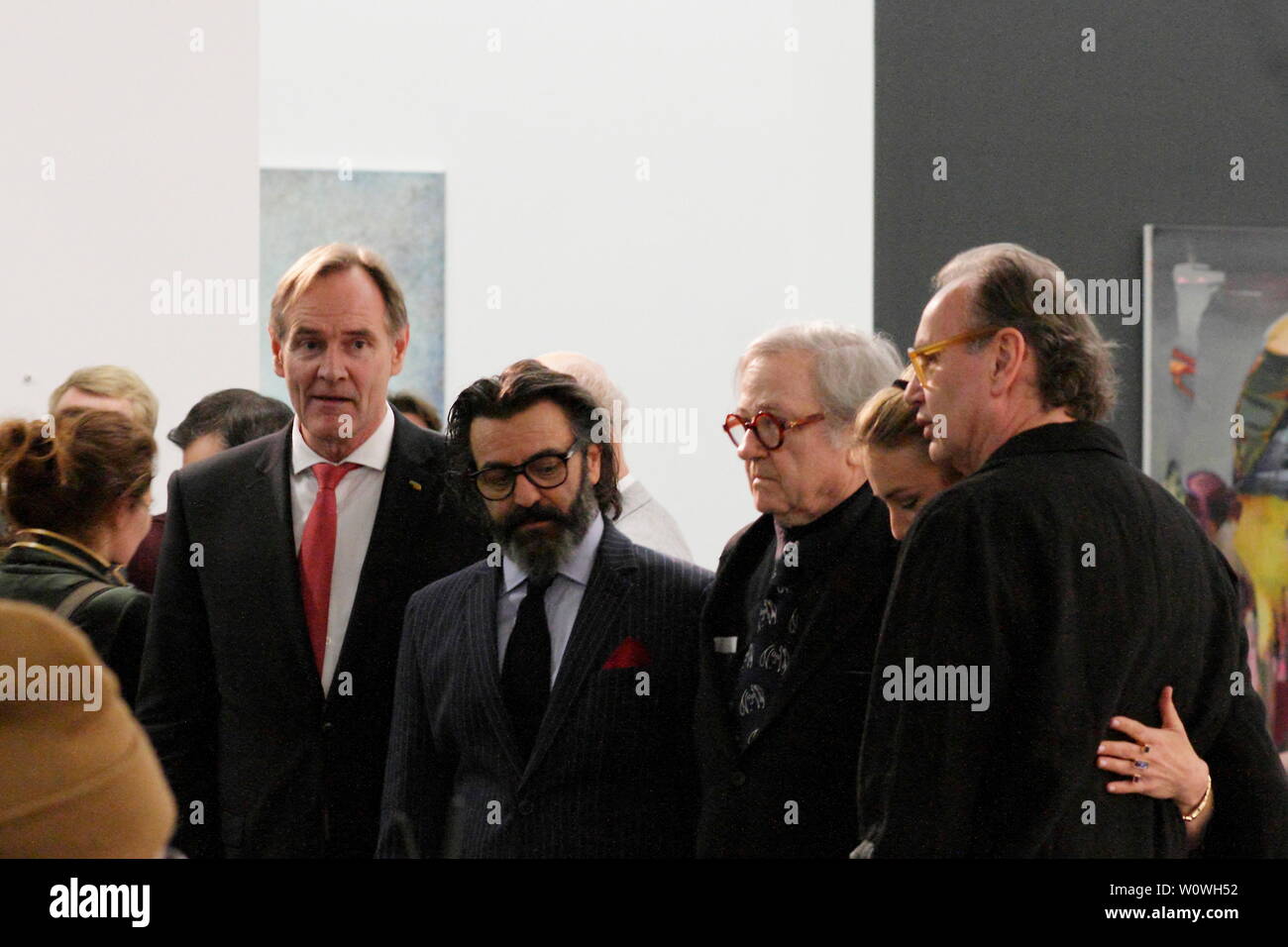 On April 3, 2019, the opening of the most extensive retrospective in Germany to date was held by the 86-year-old Japanese-American artist Yoko Ono at the MdbK Leipzig. Burkhard Jung, Lord Mayor of Leipzig, Alfred Weidinger, Director of the MdbK, Jon Hendricks, Curator and Jens Faurschou of the Faurschou Foundation spoke at the opening ceremony of 'PEACE is POWER'. Subsequently, Yoko Ono's SKY PIECE TO JESUS ??was performed by members of the Orchestra of the Musical Comedy. Stock Photo