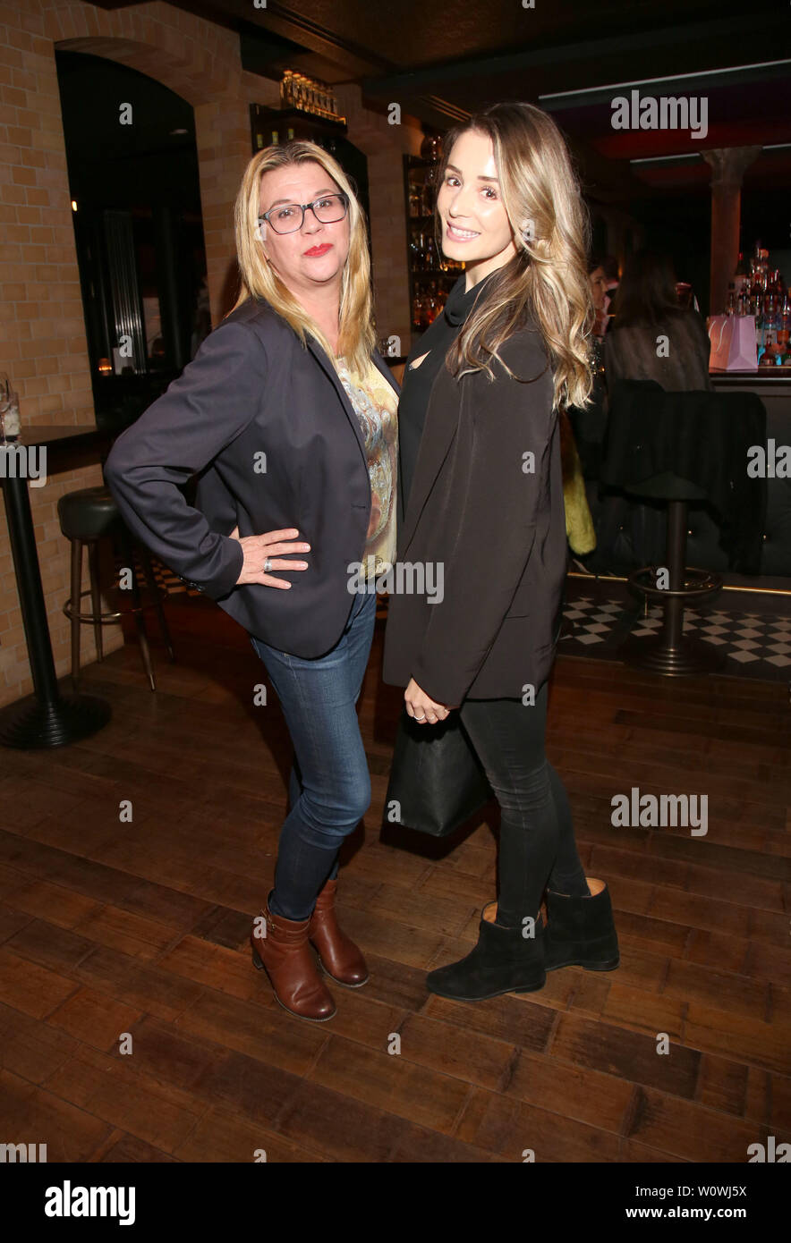 Anne-Kathrin Ertl and Claudia Schulz,, Pre-Easter-Drink and After Work Event  at the Tortue  in Hamburg 2019 Stock Photo