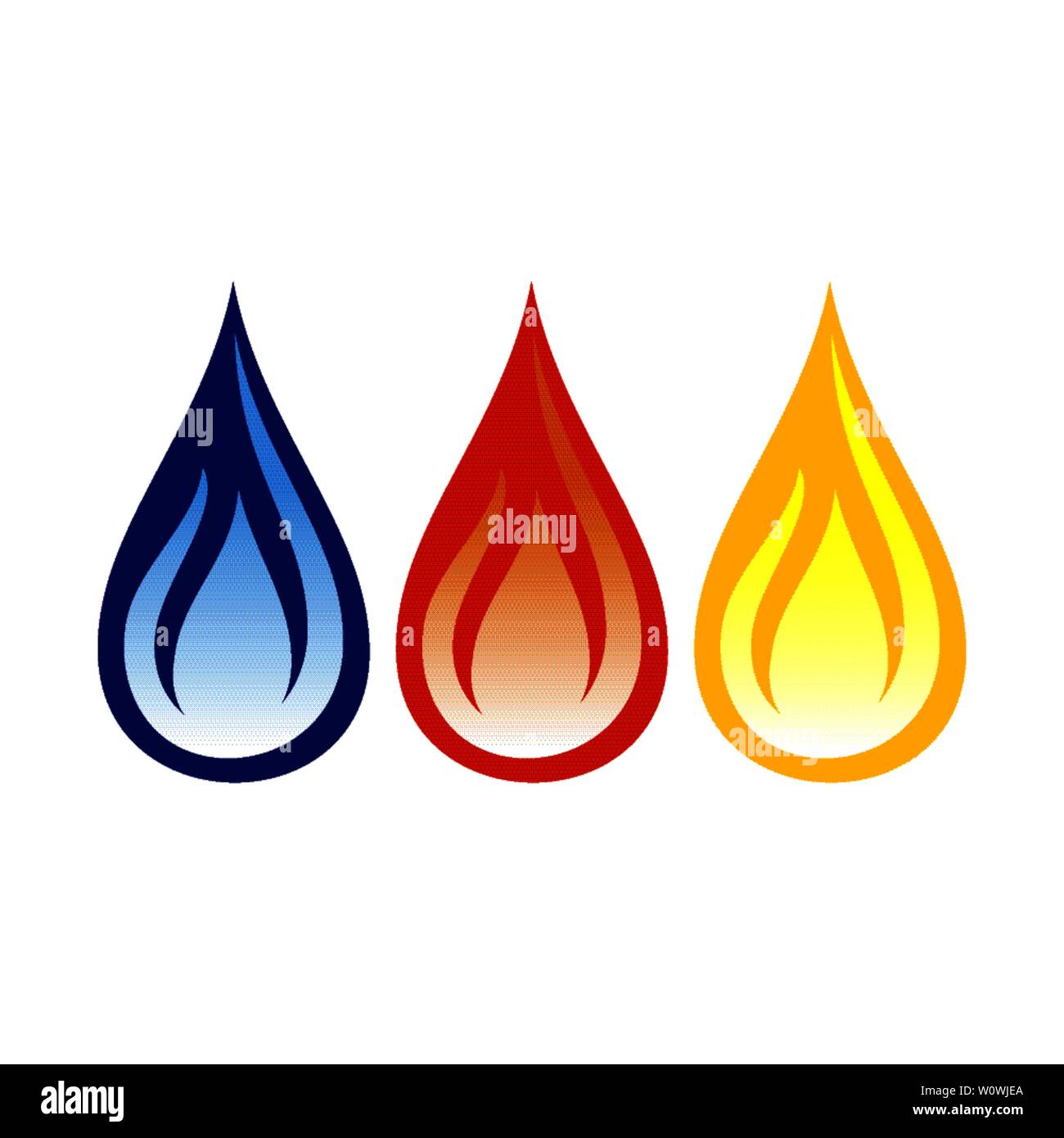Oil Gas Flame Abstract Vector Symbol Graphic Logo Design Template Stock Vector