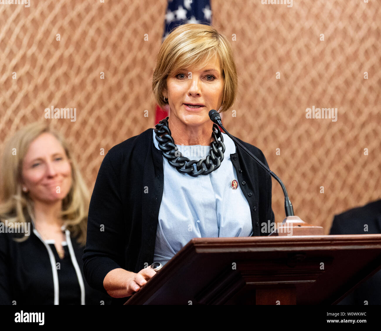 Washington, United States. 27th June, 2019. U.S. Representative Susie Lee (D-NV) speaking at a press conference sponsored by the Problem Solvers Caucus and the Common Sense Coalition to announce 'principles for legislation to lower prescription drug prices' at the US Capitol in Washington, DC. Credit: SOPA Images Limited/Alamy Live News Stock Photo