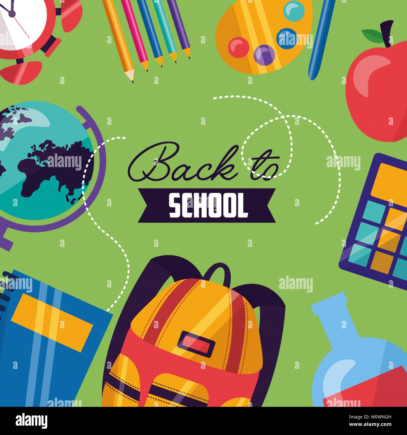 back to school supplies Stock Vector Image & Art Alamy