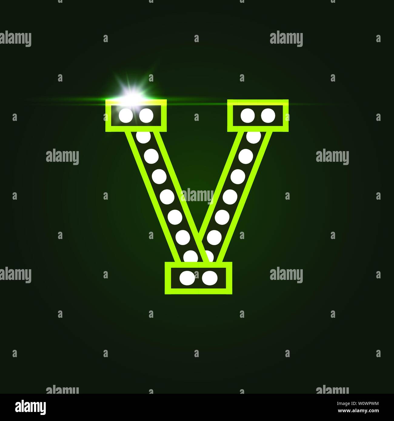 Casino and resort Letter V. Luxury letter with gems. Glowing ...