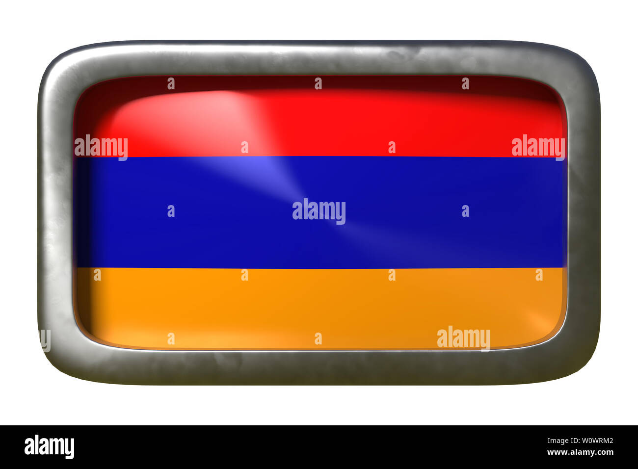 3d rendering of an Armenia flag on a rusty sign isolated on white ...