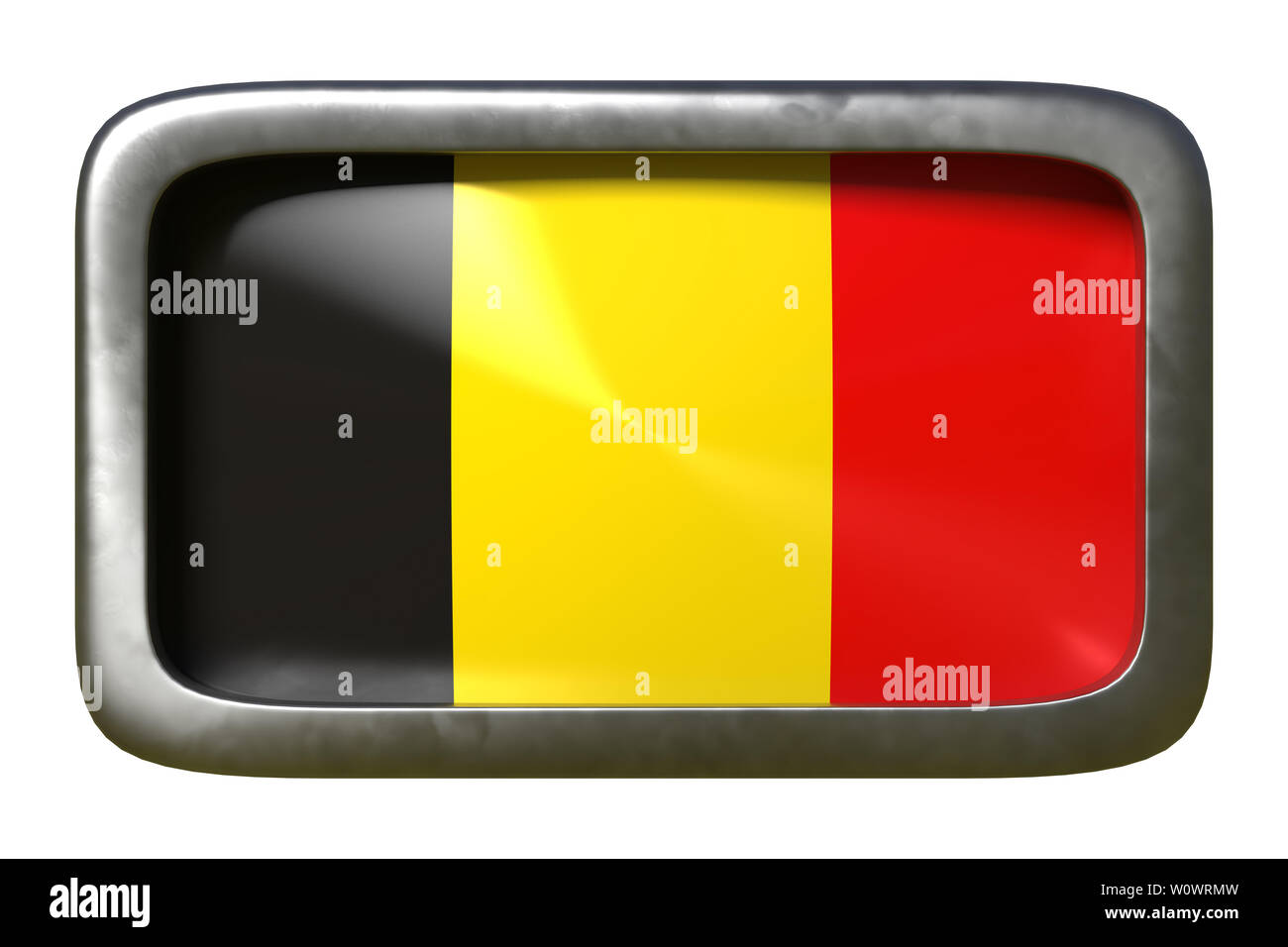 3d rendering of a Belgium flag on a rusty sign isolated on white ...