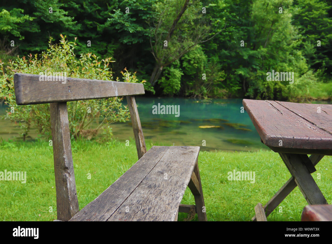 Garden Benches Made Wood Stock Photos Garden Benches Made Wood