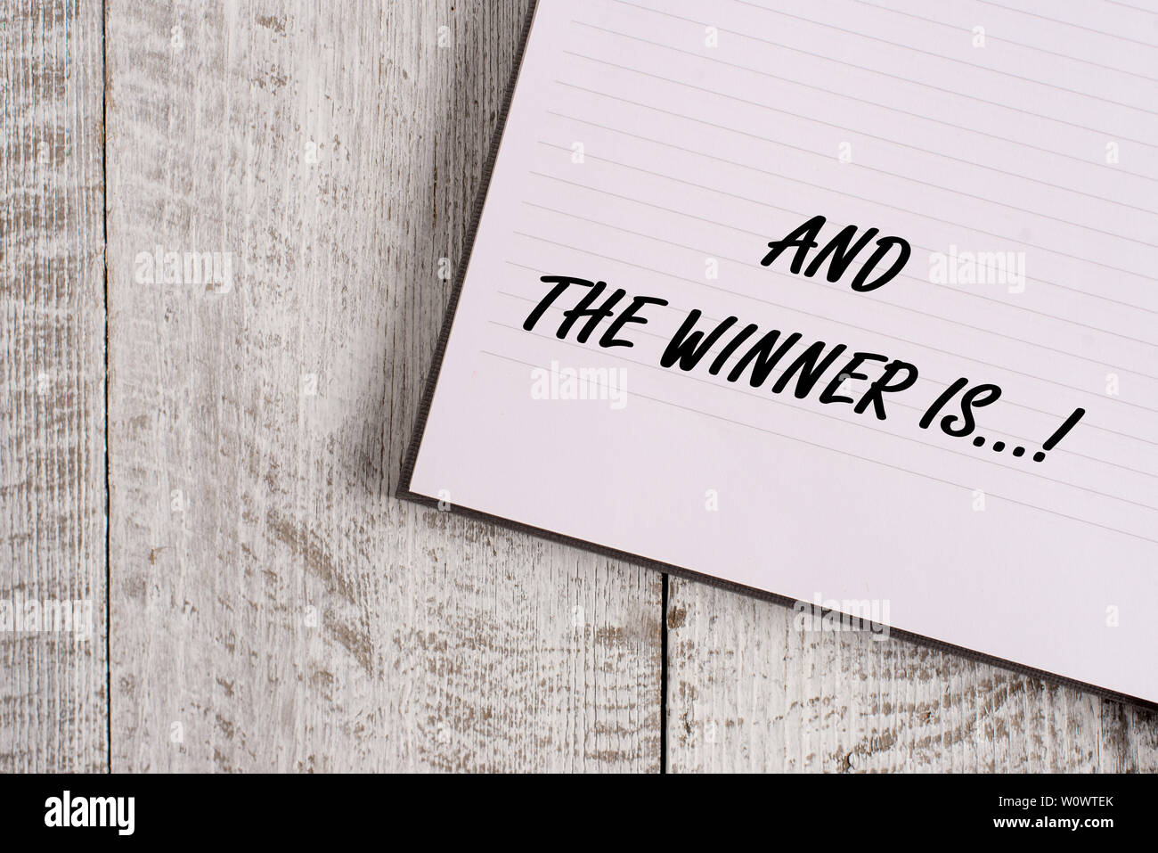 Conceptual hand writing showing And The Winner Is. Concept meaning ...