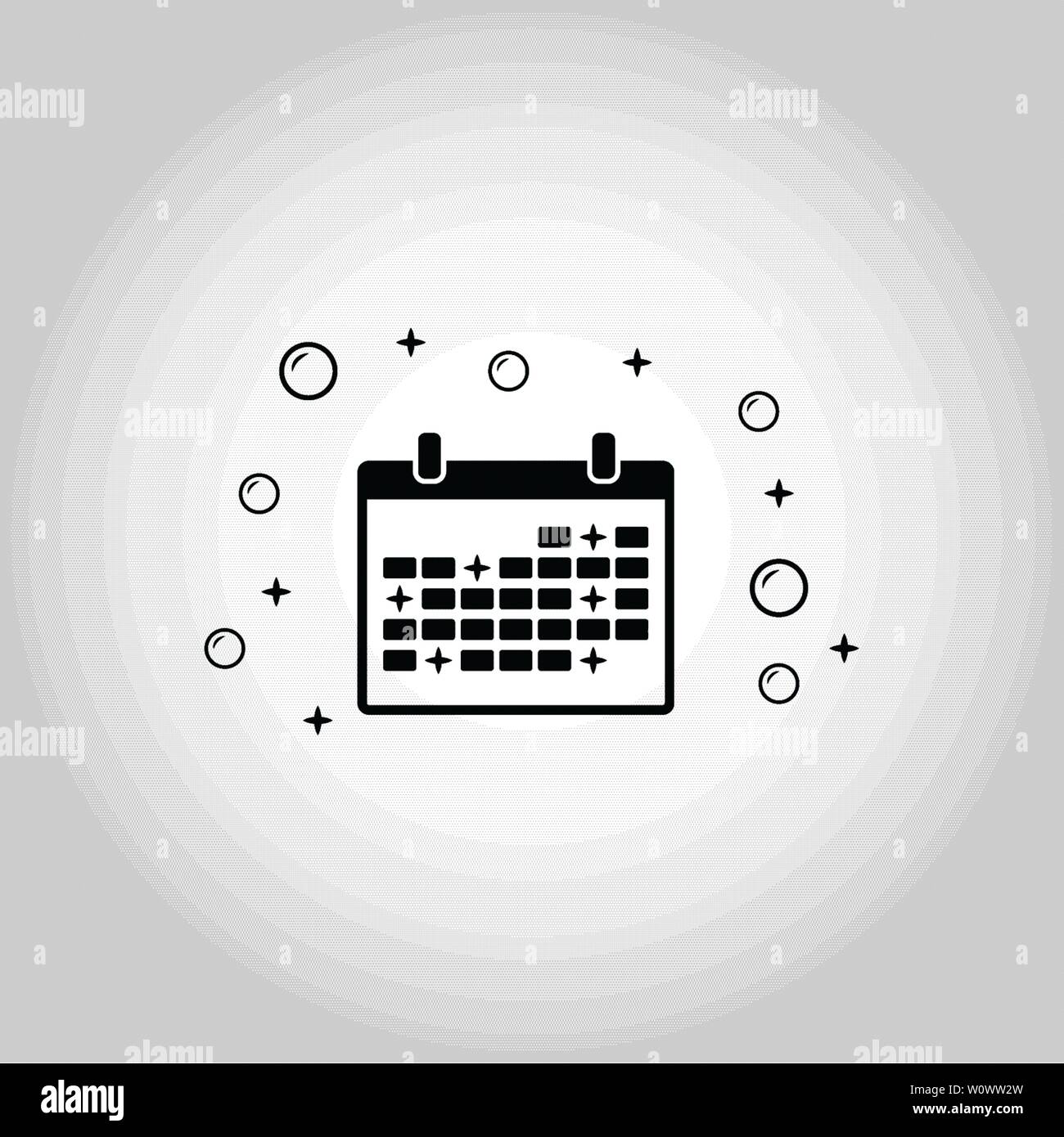 Cleaning Schedule icon. Monochrome style design from cleaning icons collection. Symbol of cleaning schedule isolated icon. Stock Vector