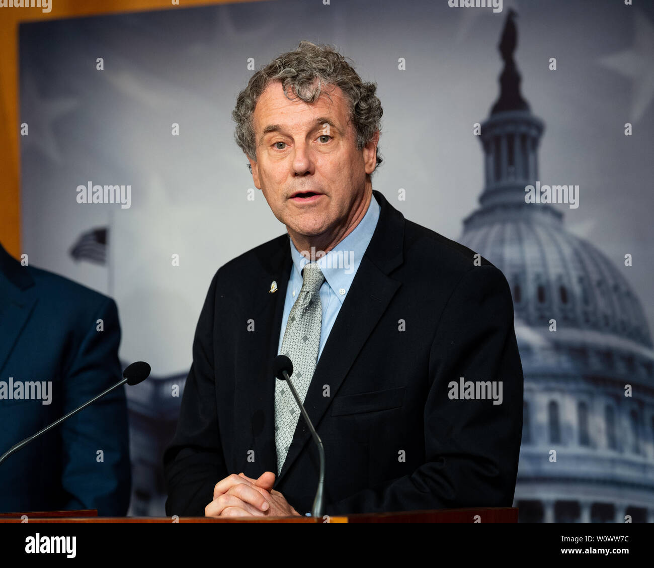 Washington, United States. 27th June, 2019. U.S. Senator Sherrod Brown (D-OH) speaking at a press conference on sanctions on North Korea in the National Defense Authorization Act at the US Capitol in Washington, DC. Credit: SOPA Images Limited/Alamy Live News Stock Photo