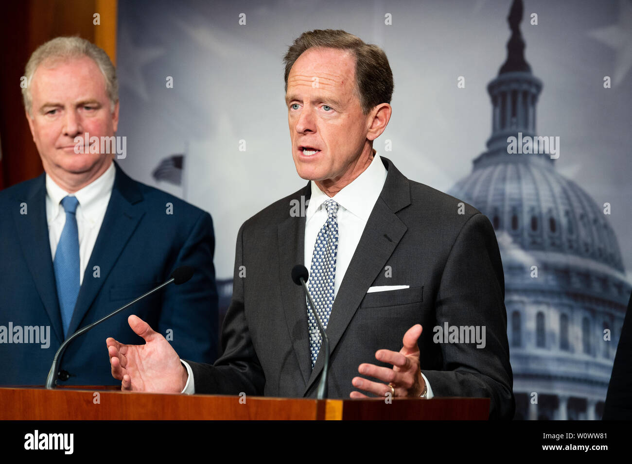 Washington, United States. 27th June, 2019. U.S. Senator Pat Toomey (R-PA) speaking at a press conference on sanctions on North Korea in the National Defense Authorization Act at the US Capitol in Washington, DC. Credit: SOPA Images Limited/Alamy Live News Stock Photo