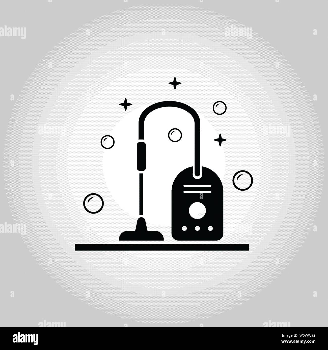Vacuum Cleaning icon. Monochrome style design from cleaning icons collection. Symbol of vacuum cleaning isolated icon. Stock Vector