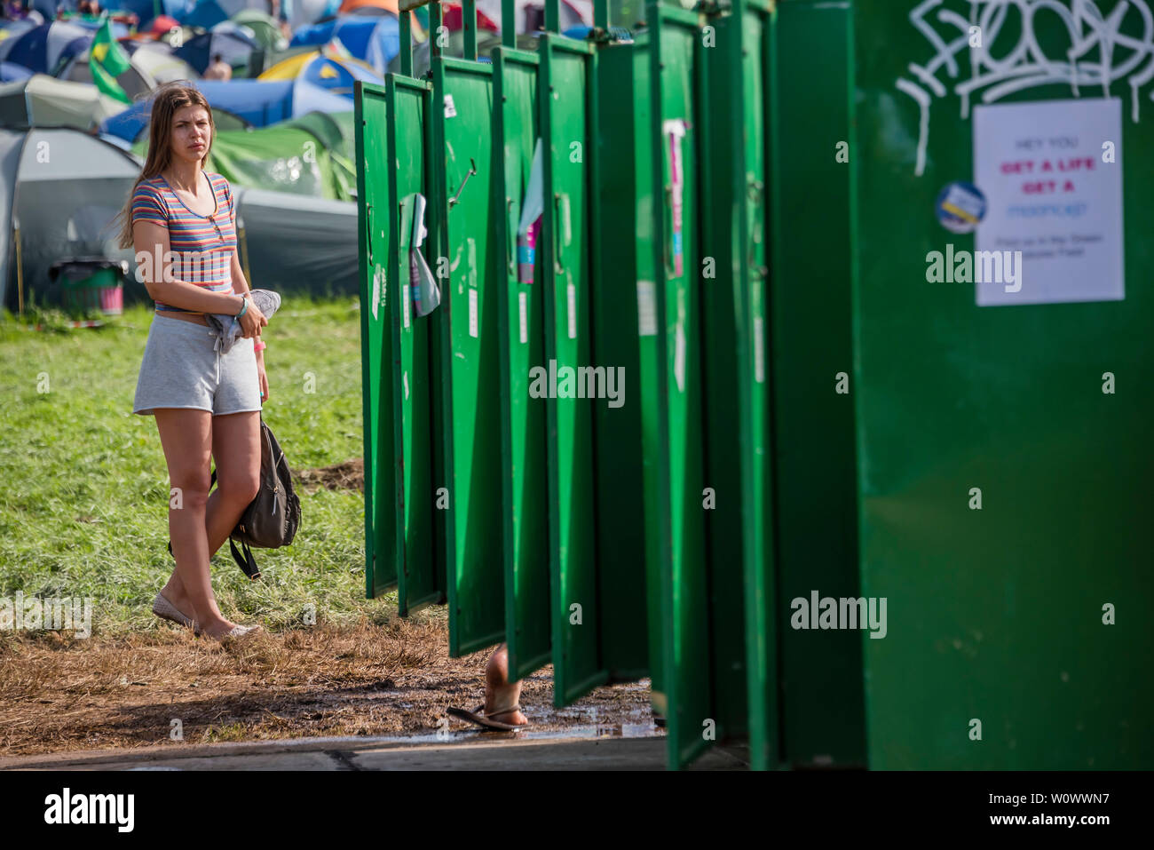 Glastonbury festival toilets hires stock photography and images Alamy