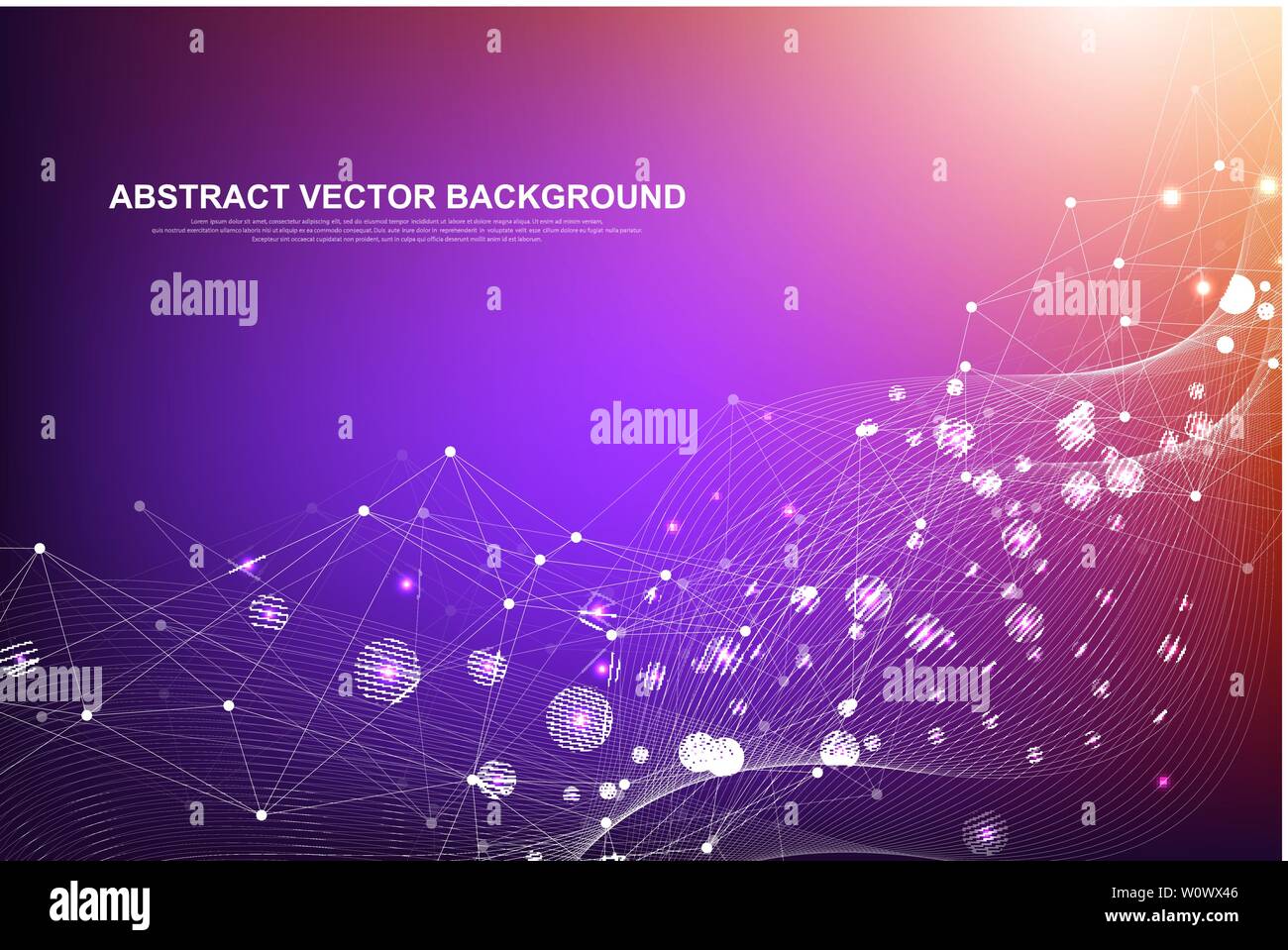 Big data visualization. Social network or business analytics representation. Abstract vector graphics. Futuristic infographic illustration Stock Vector